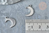 Pendentif acier inoxydable argenté lune 15.5mm, création bijoux acier inoxydable lot de 5 G7619-Gingerlily Perles