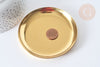 plateau présentoir Rond à bijoux acier 430 inoxydable doré 101mm, l'unité G7916-Gingerlily Perles