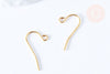Support boucle crochet acier doré ovale,oreilles percées,création bijoux,boucle dorée,sans nickel, lot de 20, 24mm,G2890-Gingerlily Perles