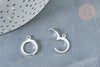Silver 304 steel sleeper loop supports 14mm, pierced ears, nickel-free silver loops, X10 G8161 