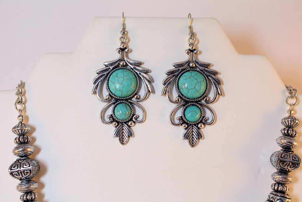 Turquoise, Statement Necklace & Earrings Set | Creative Elegance Jewelry