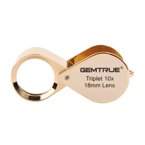 Loupe triplet x10 Ø18mm avec étui en cuir 