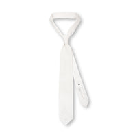 White Woven Small Weave Grenadine Silk Tie
