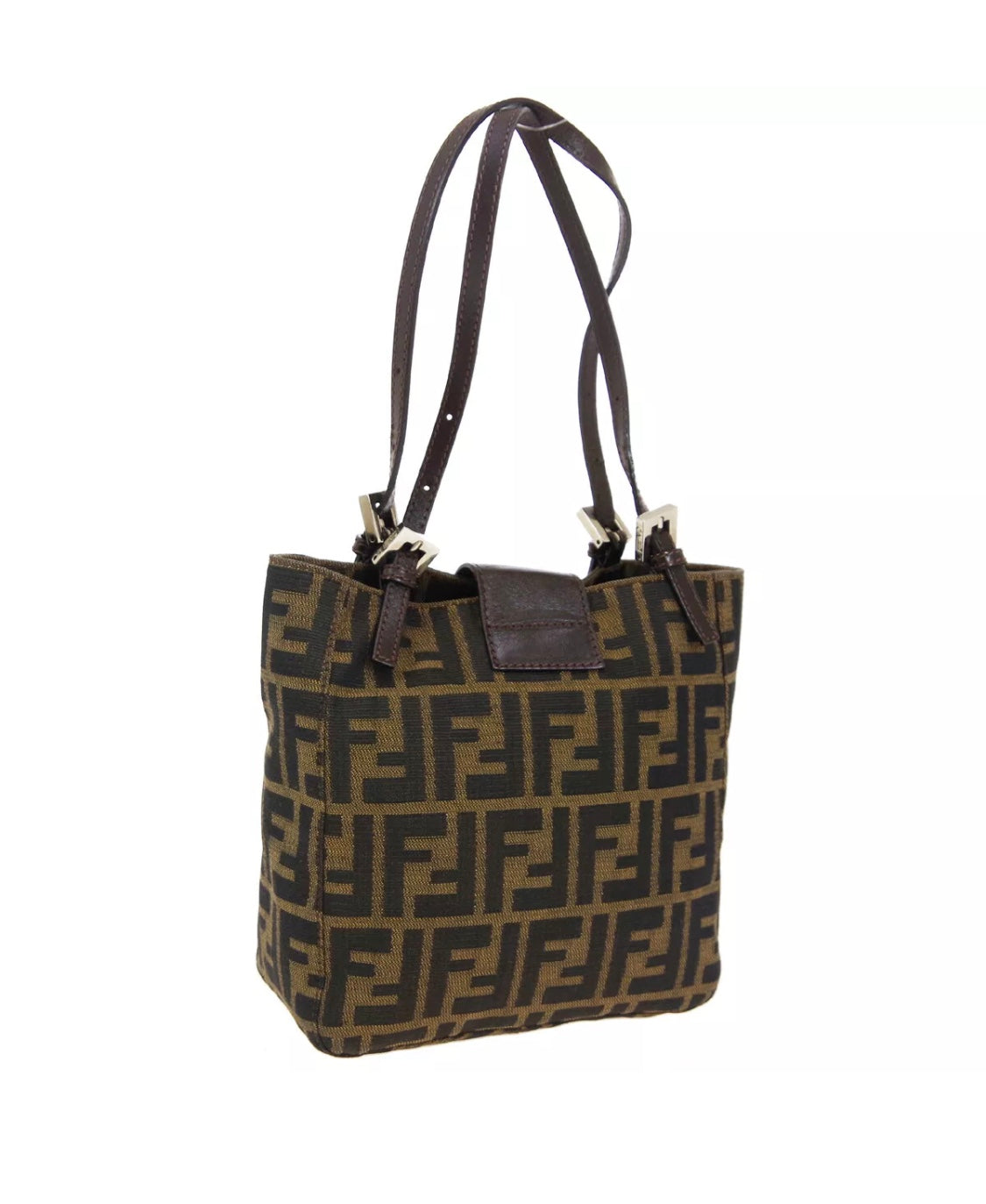 fendi zucca pattern shoulder bag