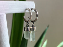 Load image into Gallery viewer, Aquamarine Crystal Hoops
