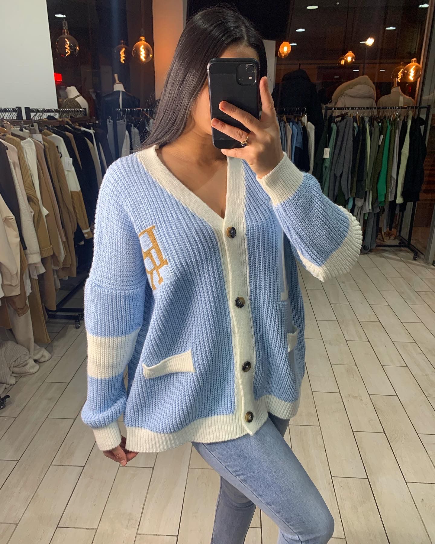 Gilet cardigan en laine H – IVSHOP-boutique