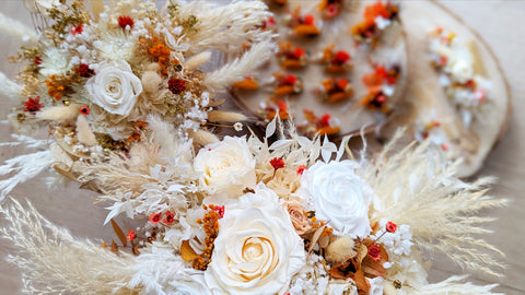 bouquets de fleurs séchées mariage, accessoires de mariage