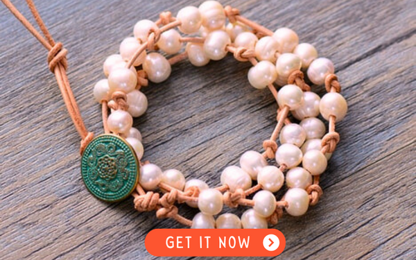 handmade natural Pearls Wrap Bracelet