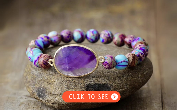 Amethyst Crystal and Jasper Bracelet