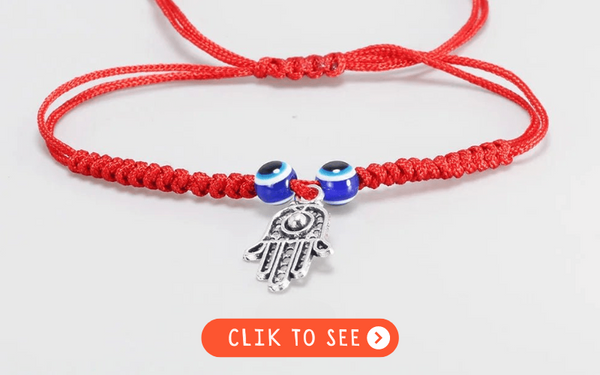 Protection red string bracelet hamsa