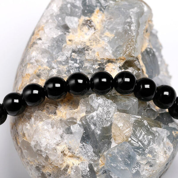 Black Tourmaline Stones Spiritual Bead Bracelet (12mm Beads) - Lazaro Brand  Spiritual Store