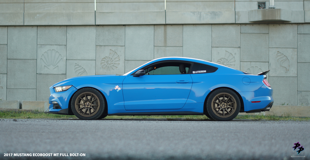 2017 Mustang EcoBoost Grabber Blue side shot