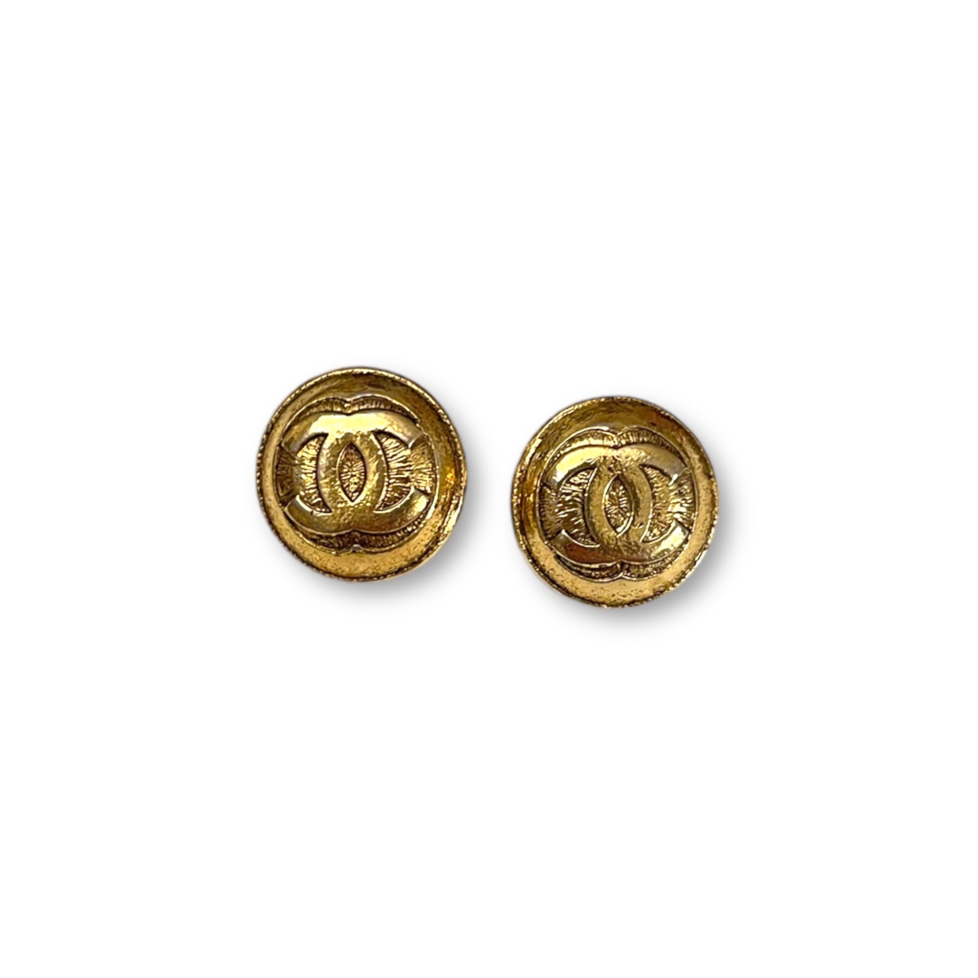 Vintage Black and Gold Chanel Authentic Buttons 