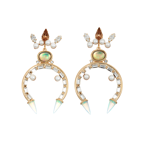 Earrings - Swarovski Crystal Earrings, Opal, Pearl, Gold – Lionette by ...