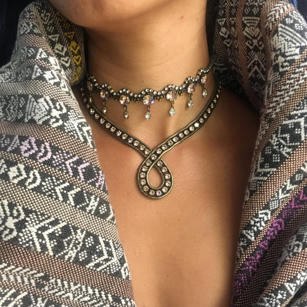 Swarovski Crystal Bow Necklace Zoe Necklace – Lionette by Noa Sade