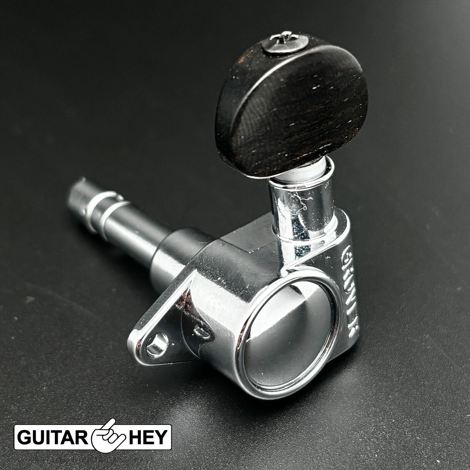 NEW Grover 106 Original Locking Rotomatic Tuners SMALL EBONY Buttons 3x3, CHROME