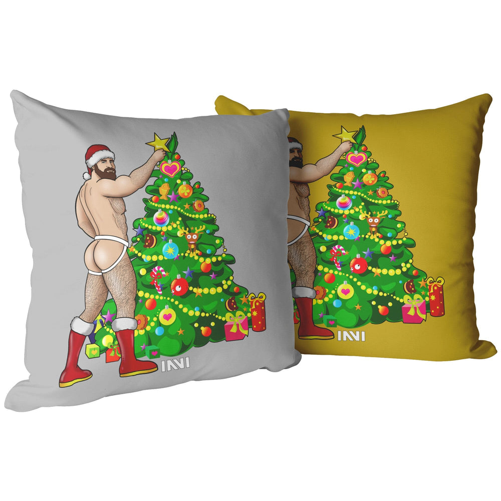 Man Hunk Christmas Double Sided Green & Red Pillow – INVI