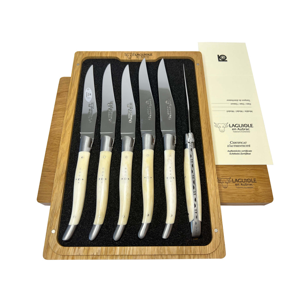 LAGUIOLE KNIVES Set of 6 steak knives black horn – DEGRENNE
