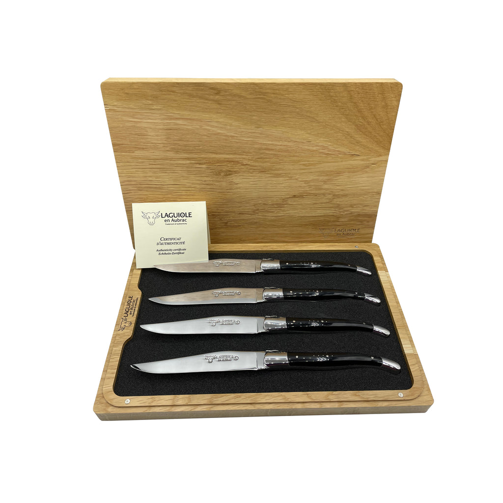 Laguiole Resto Steak Knives Shiny Finish - Set of 6 - Laguiole Imports