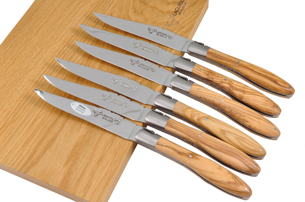 French Home Laguiole Connoisseur Olivewood Handle BBQ Steak Knives - On  Sale - Bed Bath & Beyond - 33641129