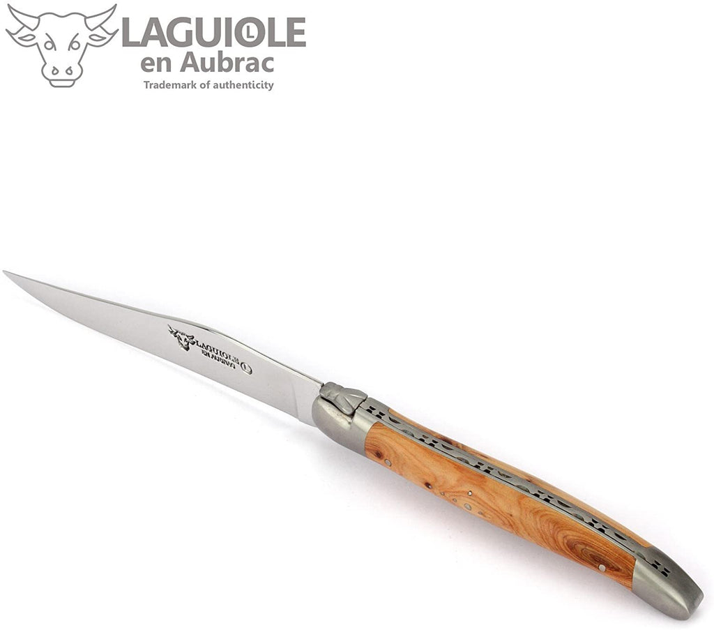 Laguiole Steak Knives Set of 6 – 6 Mixed wood – Brass Bolsters