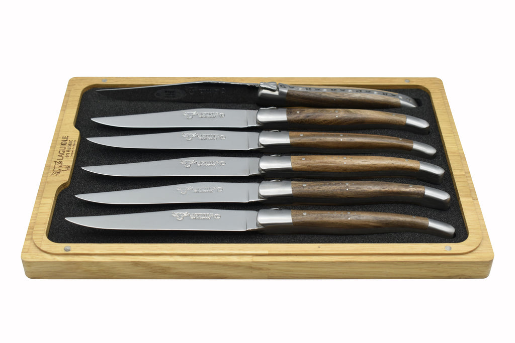 Laguiole Steak Knives Set of 6 – Mixed French wood