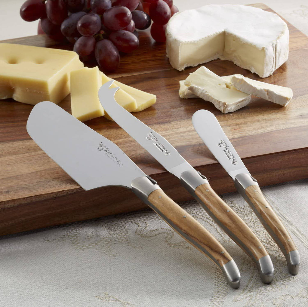 Laguiole 7-Piece Cheese Knife Set (Coral & Turquoise) Stainless Steel Cheese Knives Set, Cheese Spreader & Butter Knife Spreader, Luxurious Cheese