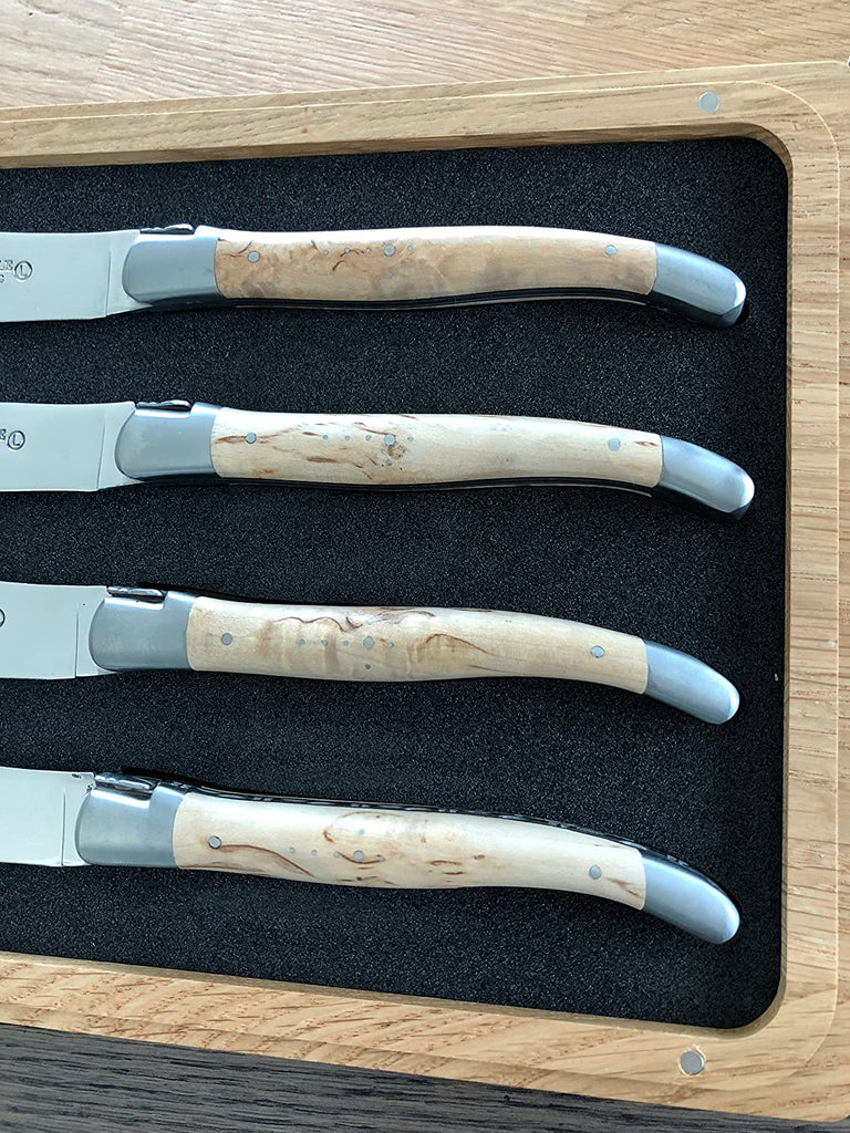 Laguiole Steak Knives Walnut Handle Satin Finish