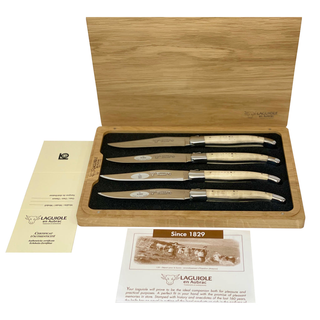French Home Laguiole Connoisseur Olivewood Handle BBQ Steak Knives - On Sale  - Bed Bath & Beyond - 33641129