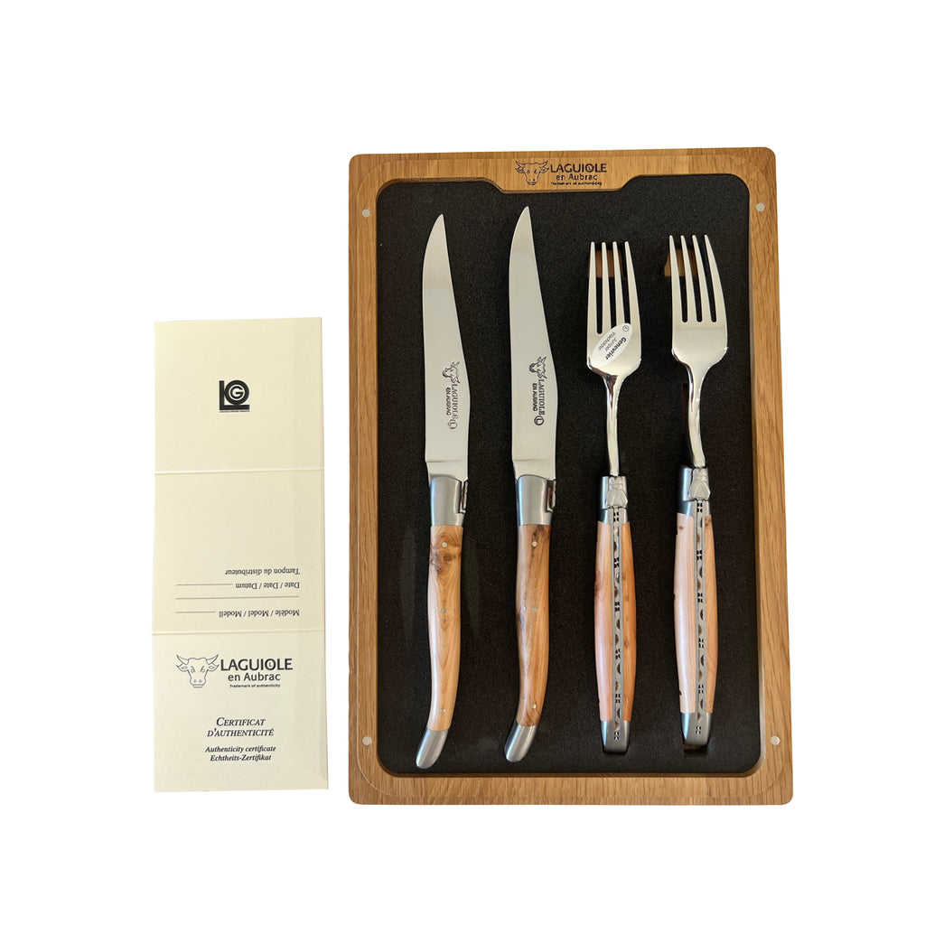 Laguiole en Aubrac 12 piece Cutlery Set Snakewood handle