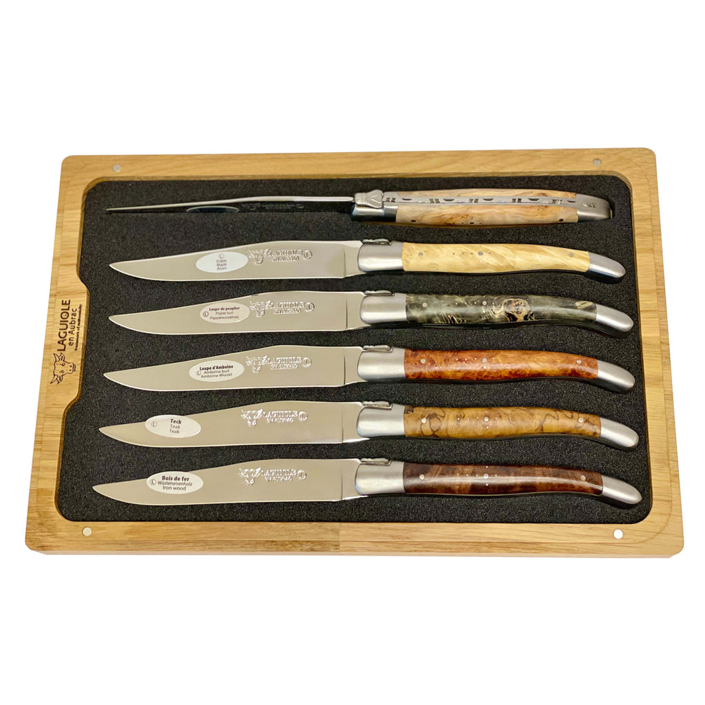 Laguiole en Aubrac Handcrafted Plated 6-Piece Steak Knife Set With Mix –  LaguioleEnAubracShop