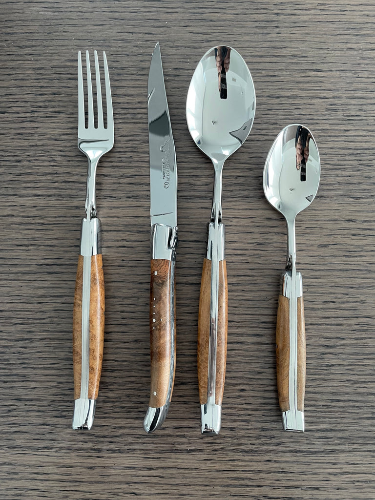 Laguiole en Aubrac 12 piece Cutlery Set Olivewood handle