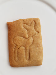 Emboss some cookie dough with a cute little deer cookie cutter.