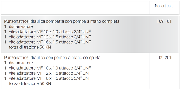 Punzonatrici idrauliche Ruko 109