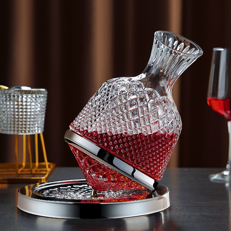 High Grade Crystal Glass 360 Rotating Decanter Tumbler 1500ml Decanter