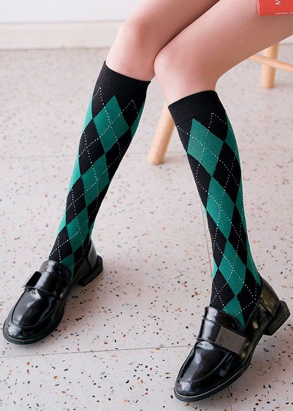 Korean Street Style knee-high argyle socks | Korean Vintage Fashion - magic  COSMOS St – magic COSMOS St.