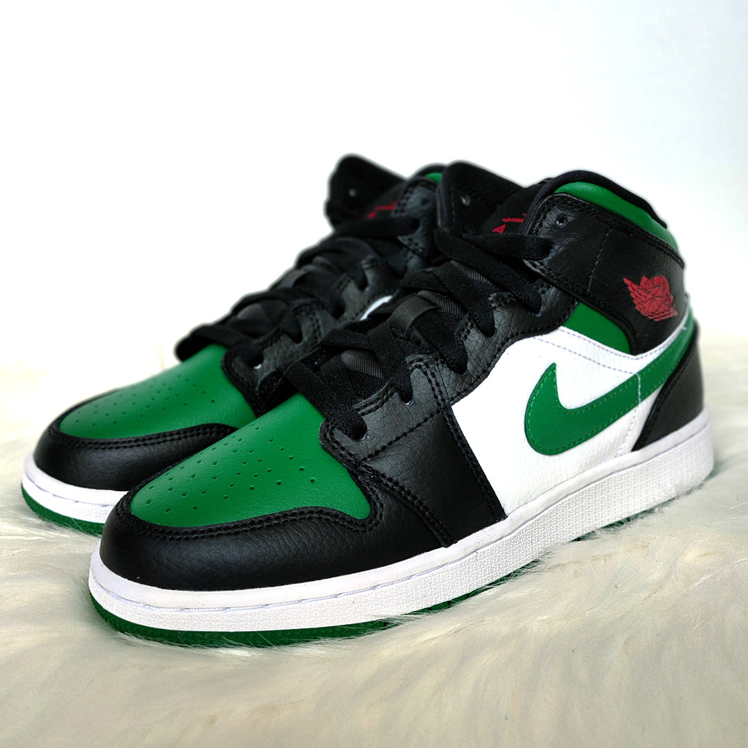 Jordan 1 Mid Green Toe (GS/Bae Sizes 