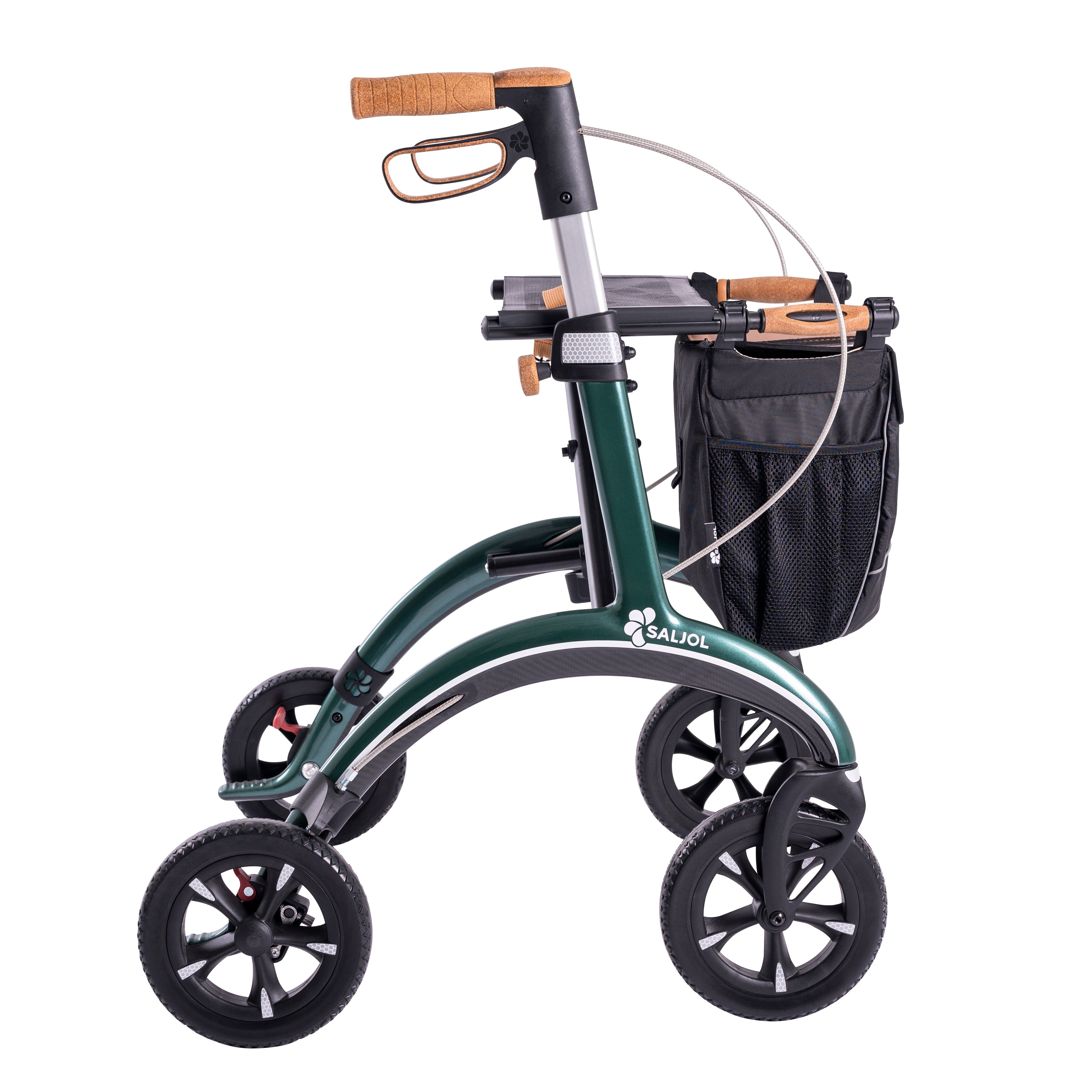 Billede af Luksus kulfiber rollator -unikt tysk design og ultra letvægtsrollator. Kun 5,8 kg, Dyb Grøn