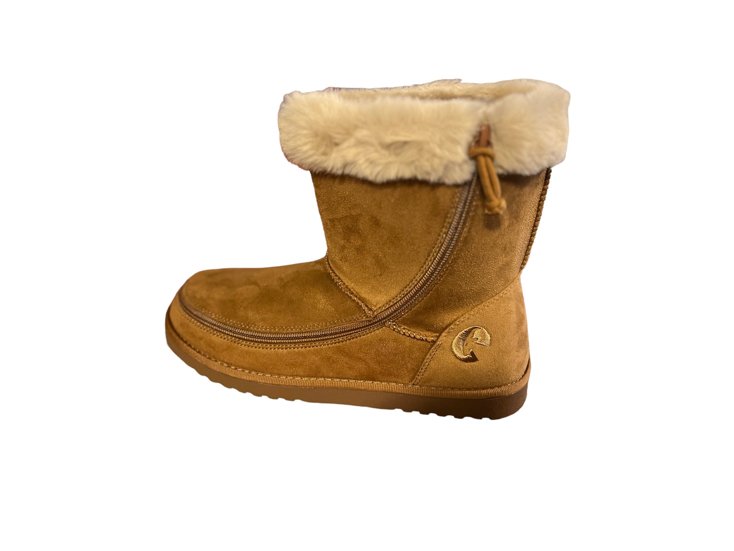 BILLY Cozy Boots: Bred vinterstøvle med lynlås - Ideel til brede fødder og skinner, CAMEL / 40