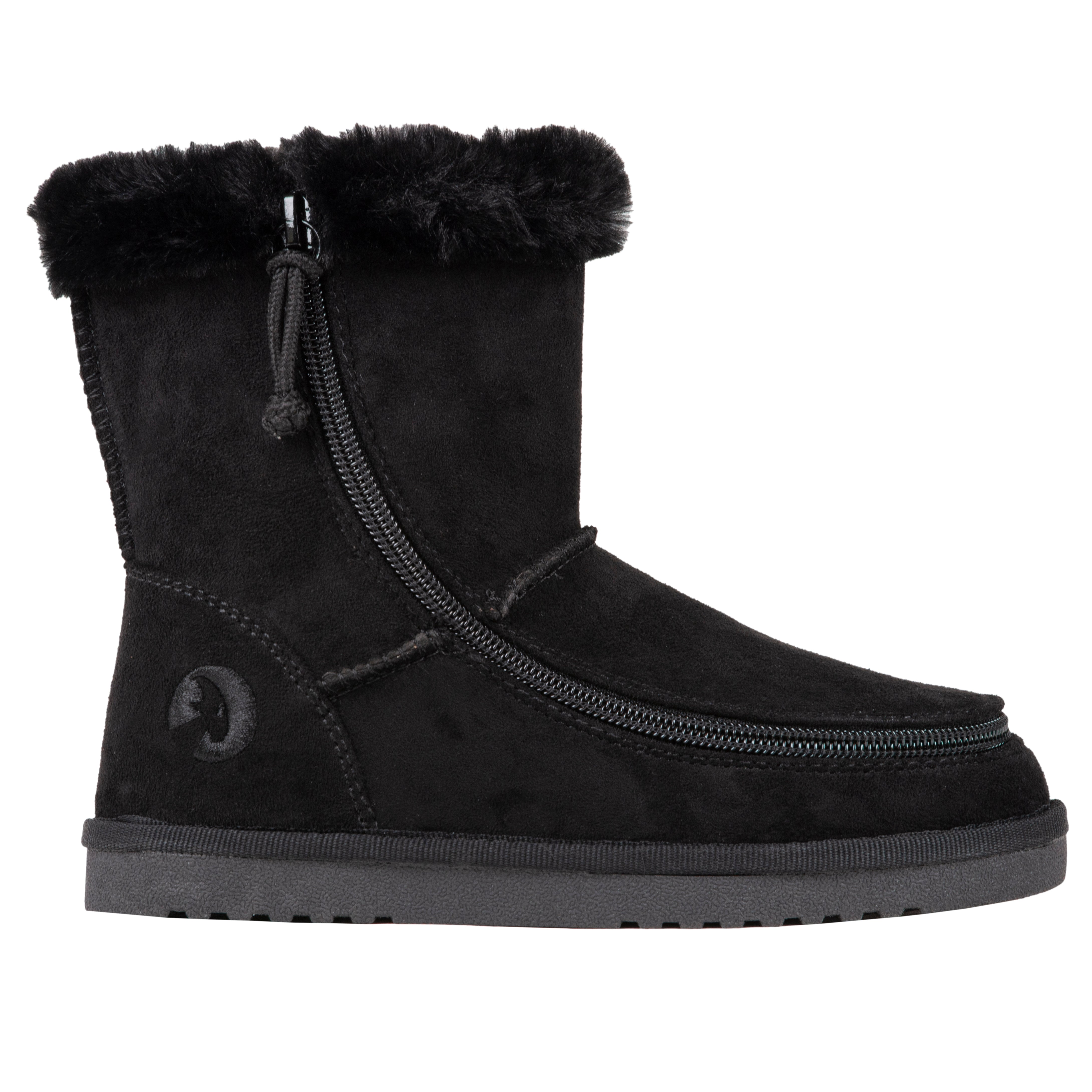 BILLY Cozy Boots: Bred vinterstøvle med lynlås - Ideel til brede fødder og skinner, SORT / 37