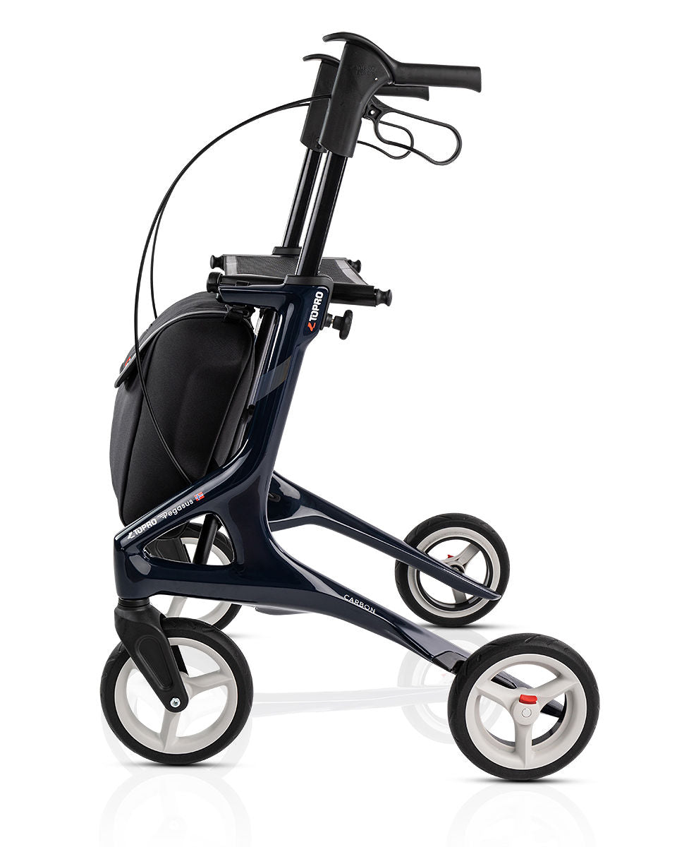 Billede af PEGASUS Kulfiber rollator- Ultra let, luksuriøs & skandinavisk design. Vejer kun 6,6 kg, MØRKEBLÅ