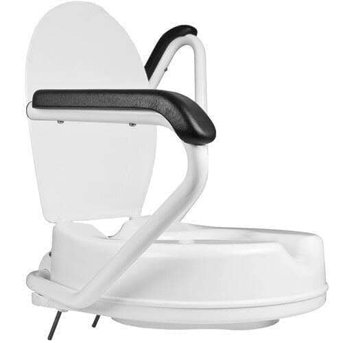 Billede af Toiletforhøjer med låg og smarte klapbare armlæn, højde 10cm. Luksus model
