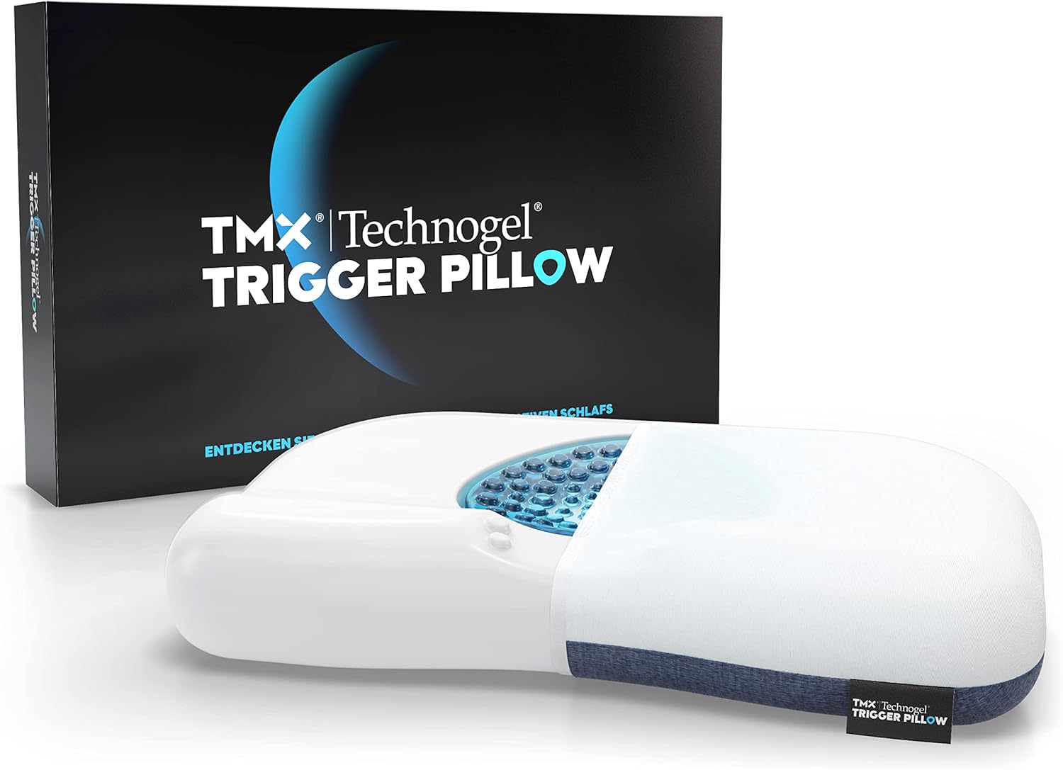 Se "TRIGGER" Premium hovedpude med kølende gele - Dyb søvn og nakkestøtte hos Seniorpleje