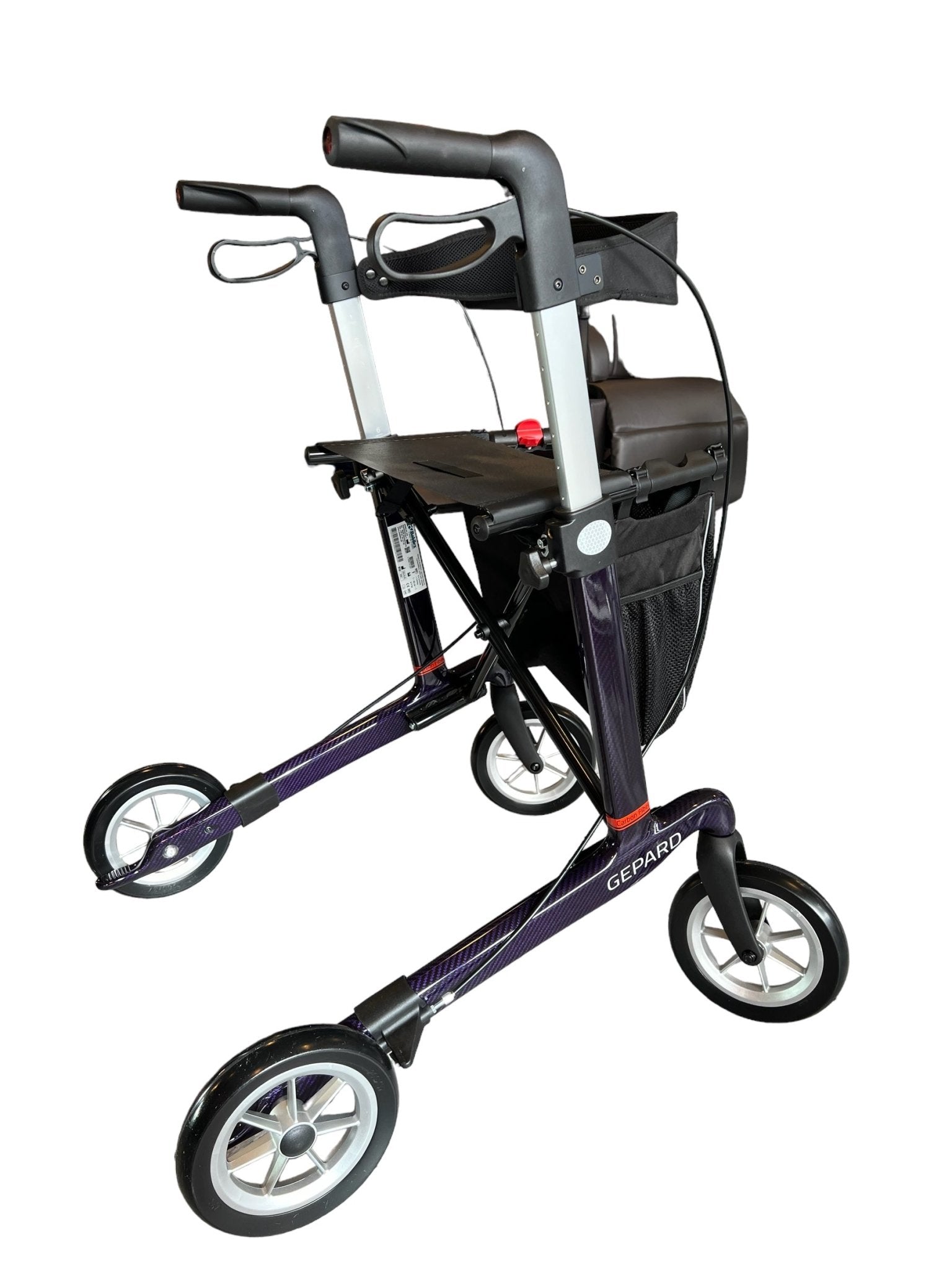 Billede af Ultra let kulfiber rollator - Smuk dyb LILLA. Kun 5,5 kg. Sammenklappelig & transportabel