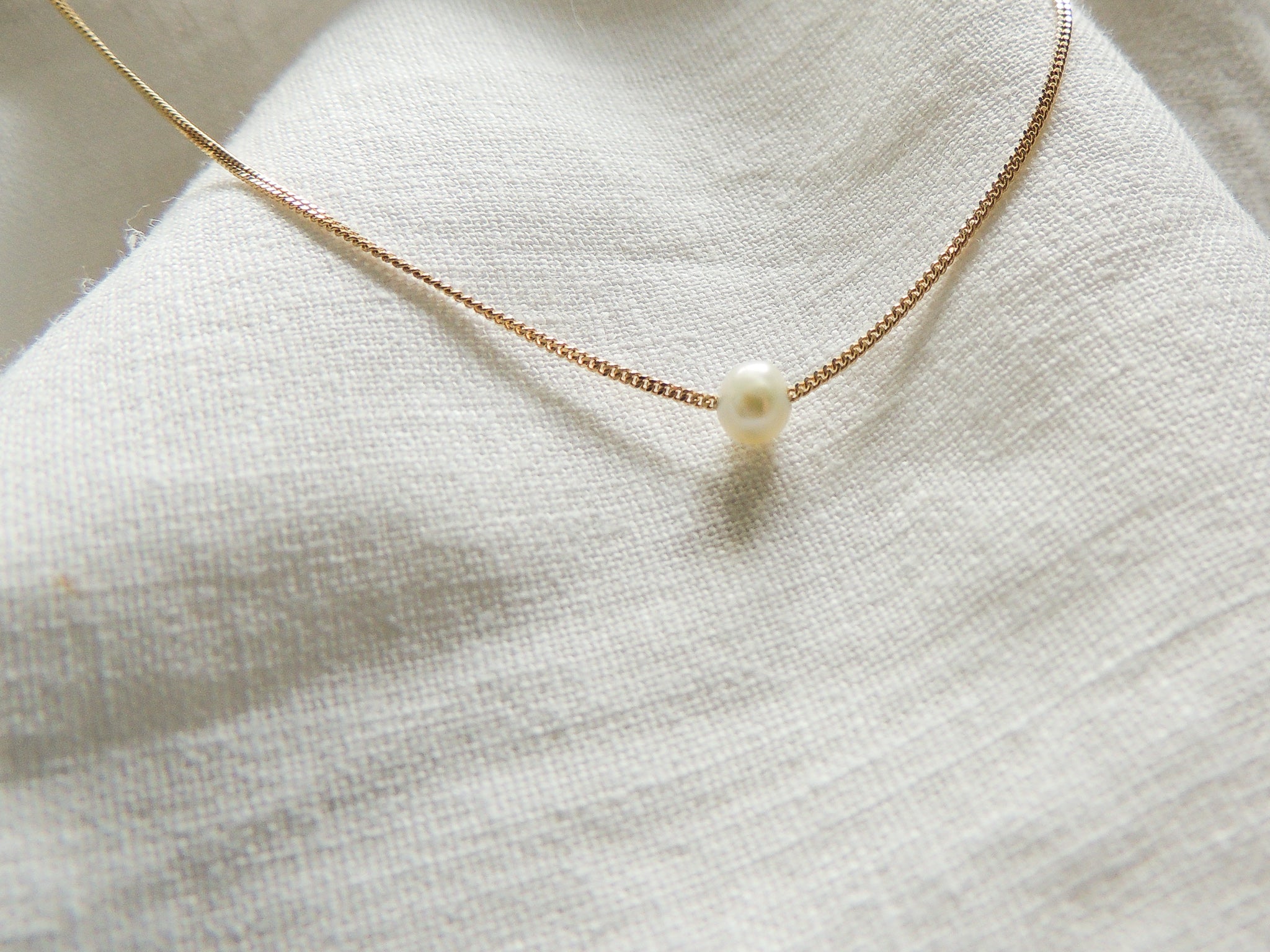 Buy 14k Solid Gold Pearl Necklace, Genuine Pearl Necklace, Dainty  Freshwater Pearl Necklace, Tiny Pearl Necklace, Wedding Jewelry Online in  India - Etsy