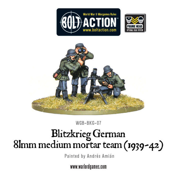 Blitzkrieg German 81mm medium mortar team (1939-42) - Warlord Games