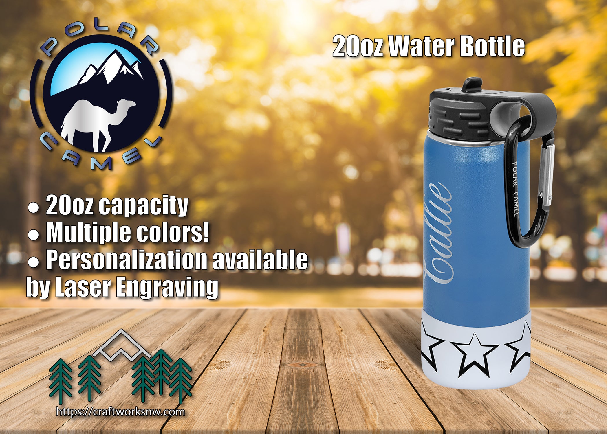 12 oz Polar Camel Metal Water Bottles