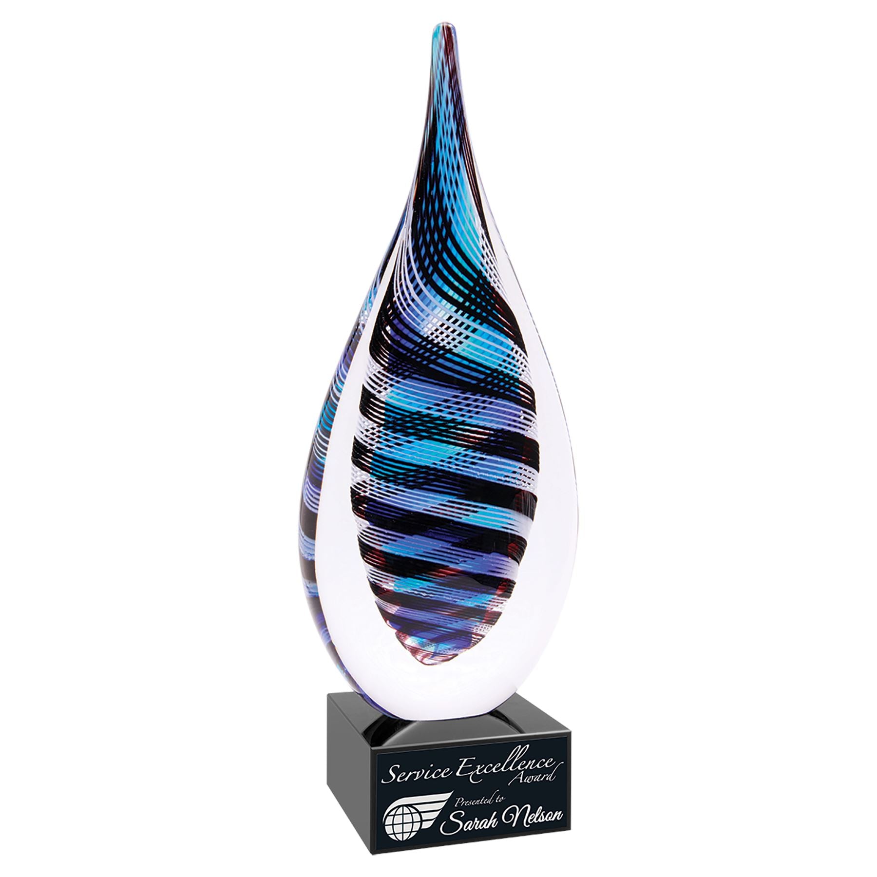 14 Multi-Color Twist Art Glass with Black Base – Academy Engraving