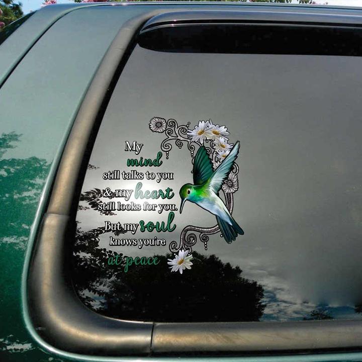 Always Loved Never Forgotten In loving memory memorial oval vinyl decal  hummingbird Qty. Discounts