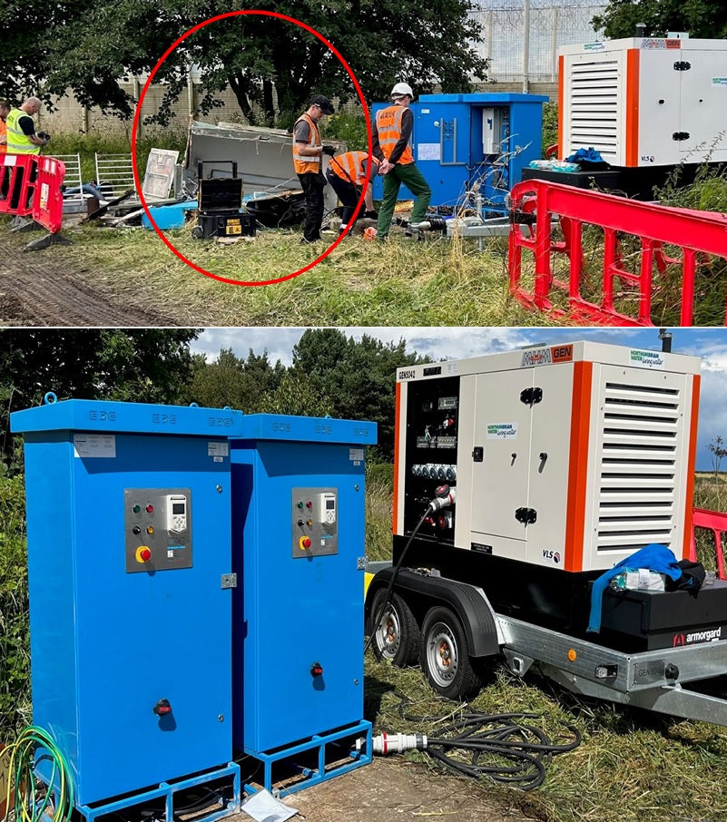 edc north east hire drive installation at a water site following a car crash